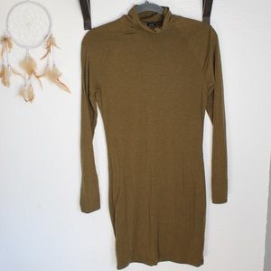Olive green turtle neck dress